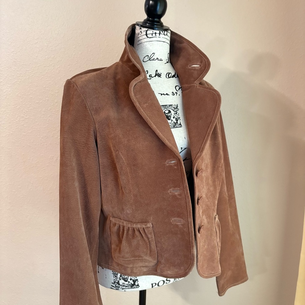 Vintage Live a Little Brown Suede Blazer - Picture 8 of 14